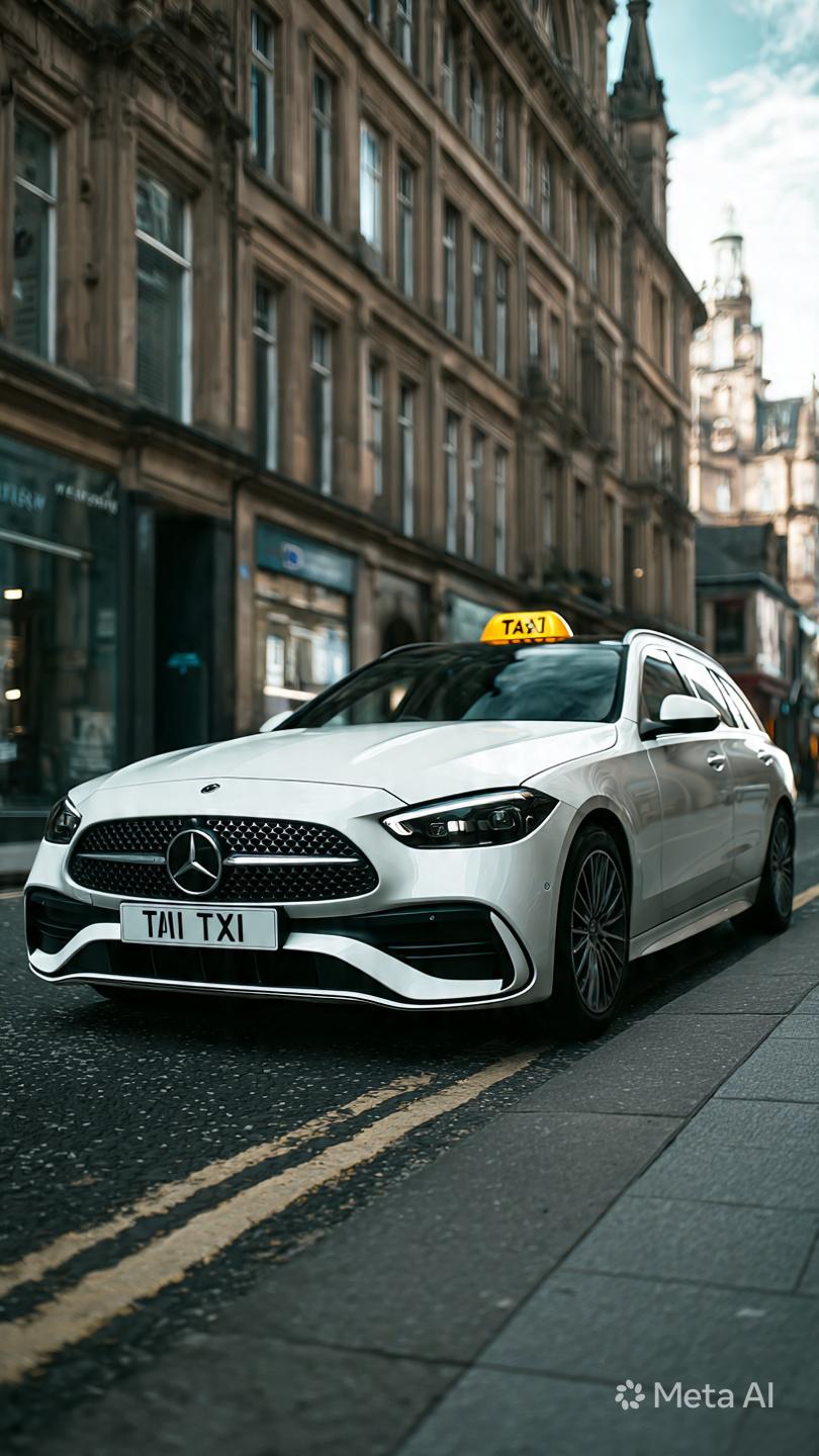 St Andrews Cabs Go Mercedes-Benz taxi on a city street